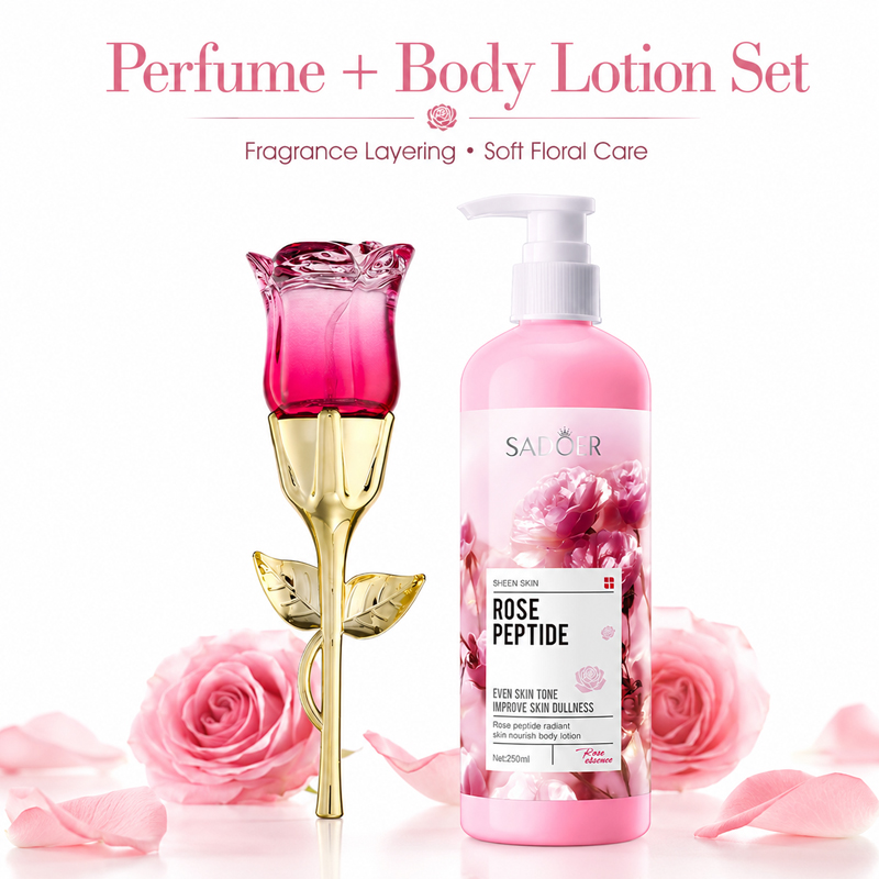 Perfume Fragrance Moisturizer - Rozenparfum & Bodylotion Set voor Vrouwen,