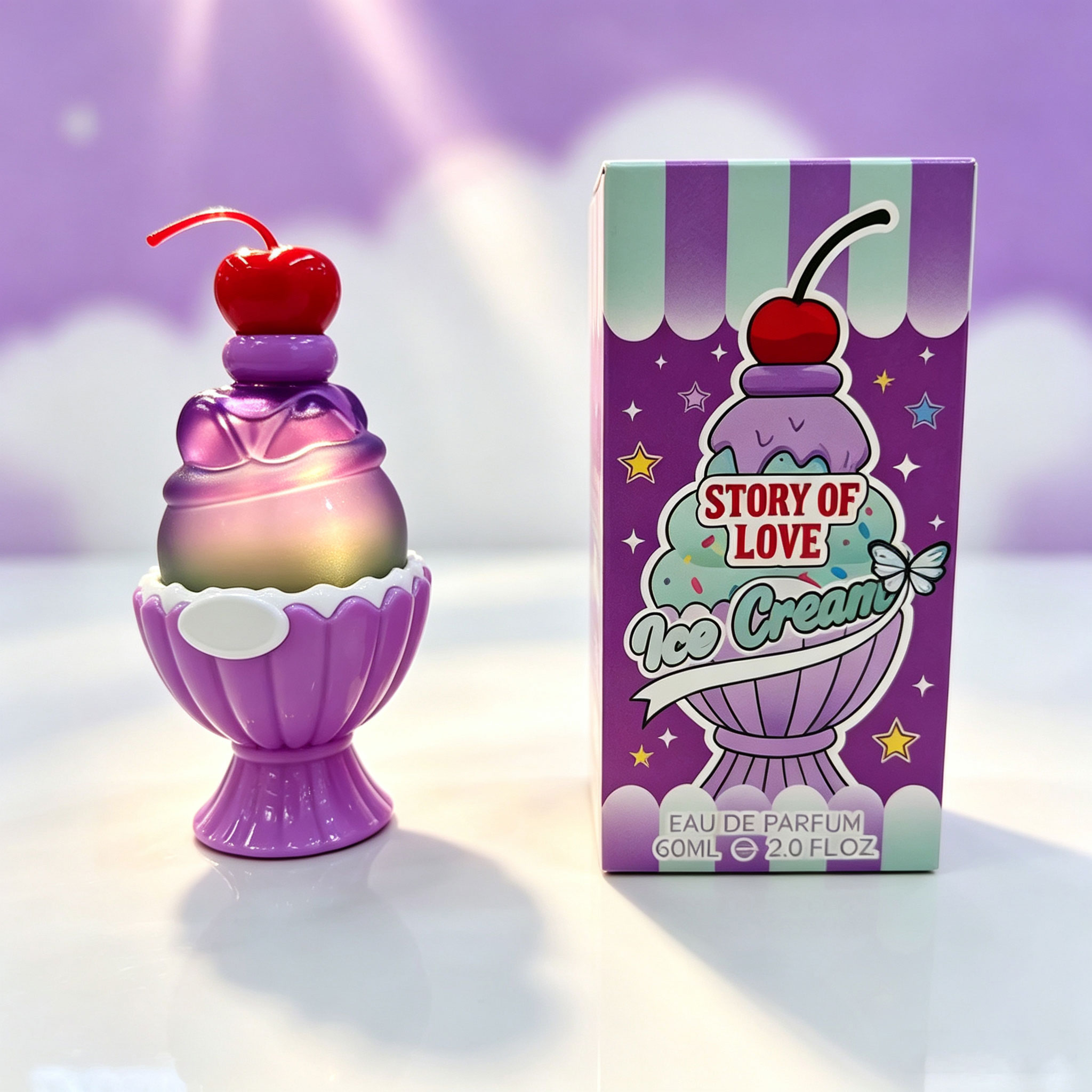 Fragrance Perfume Box - Schattig ijsvormig Eau De Parfum 60ml,