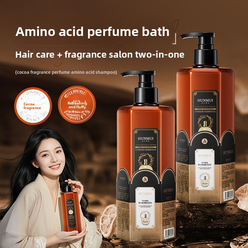 Perfume Fragrance Shampoo - Cacao-geurende parfum-aminozuurshampoo, olie-controlerende haarverzorging, langdurige olie-controlerende